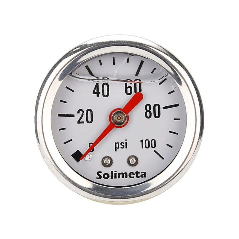 Solimeta 1-1/2" Liquid Filled Fuel Pressure Gauge, 0-100 psi - Image 1